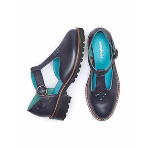 Blue Leather T-Bar Shoes Women's   Size 6.5   Marazion Moshulu - 6.5