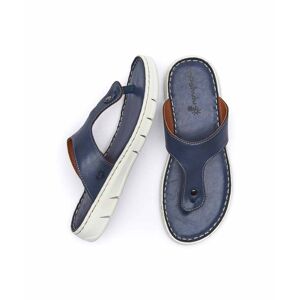 Blue Leather Toe-Post Sandals Women's   Size 4   Padre Moshulu - 4