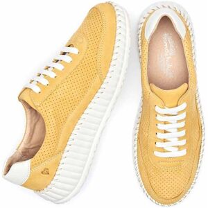 Yellow Nubuck Wedge Trainers Women's   Size 8   Strete Moshulu - 8