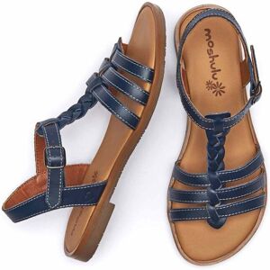 Blue Strappy Leather T-Bar Sandals Women's   Size 3   Wasabi Moshulu - 3