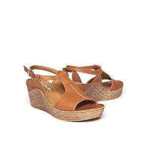 Brown T-Bar Wedge Sandals Women's   Size 6.5   Peach Melba 2 Moshulu - 6.5