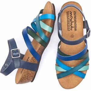 Blue Wedged Cork Footbed Sandals Women's   Size 4   Zilla Moshulu - 4