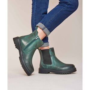 Green Women's Leather Chelsea Boot   Size 6.5   Abney Moshulu - 6.5
