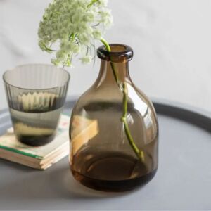 Brown Recycled Glass Bottle Vase  - Funky Chunky Furniture