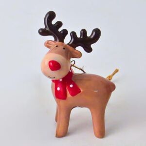 Ceramic Reindeer Tree Decoration  - Funky Chunky Furniture