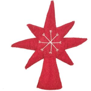 Felt Scandi Red Star Christmas Tree Topper  - Funky Chunky Furniture