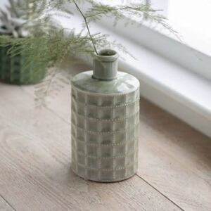 Green Textured Bottle Vase  - Funky Chunky Furniture