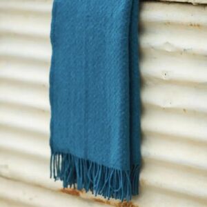 Ink Blue Wool Throw  - Funky Chunky Furniture