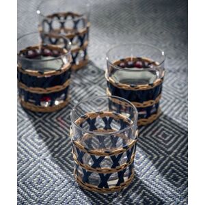 Blue Rattan And Glass Tumblers - Outlet - Save 20%  - Funky Chunky Furniture