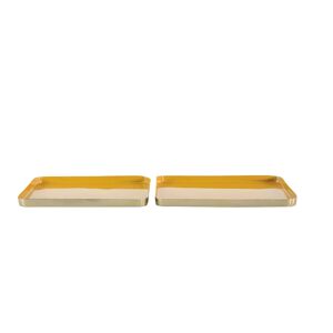 Decorative Yellow and Gold Aluminium Trays - Set Of 2 - Outlet - Save 20%  - Funky Chunky Furniture