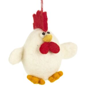 Felted Wool White Chicken Decoration  - Funky Chunky Furniture