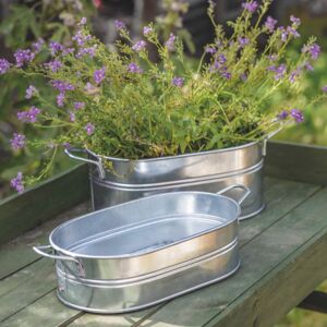 Galvanised Steel Plant Trough - Large  - Funky Chunky Furniture