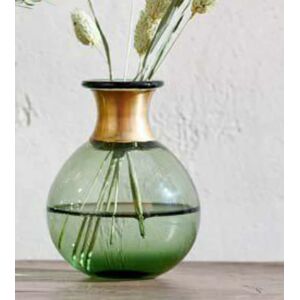 Green Vase With Metal Neck   Funky Chunky Furniture  - Funky Chunky Furniture