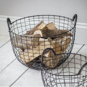 Large Wire Log Basket  - Funky Chunky Furniture