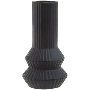 Matte Black Modern Ribbed Vase  - Funky Chunky Furniture