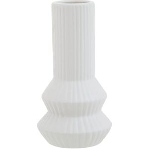 Matte White Modern Ribbed Vase  - Funky Chunky Furniture