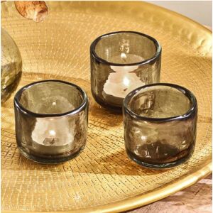 Smoked Glass Tealight Holders - Set Of 3  - Funky Chunky Furniture