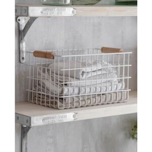 White Metal Basket - Medium  - Funky Chunky Furniture