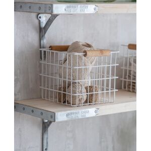 White Metal Basket - Small  - Funky Chunky Furniture