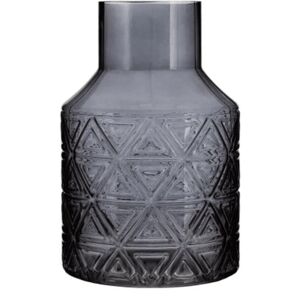 Dark Grey Patterned Glass Vase   Funky Chunky Furniture  - Funky Chunky Furniture