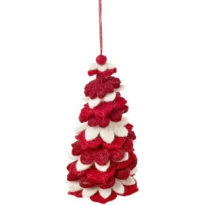 Felt Christmas Tree - Red & White  - Funky Chunky Furniture