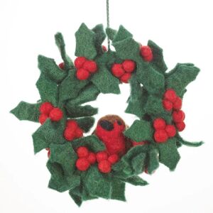 Felt Robin & Holly Wreath  - Funky Chunky Furniture