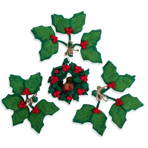 Set of Felt Holly Decorations  - Funky Chunky Furniture