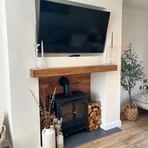 4x4 Oak Mantel Beam (9x9cm) - 120cm Light Oak  - Funky Chunky Furniture