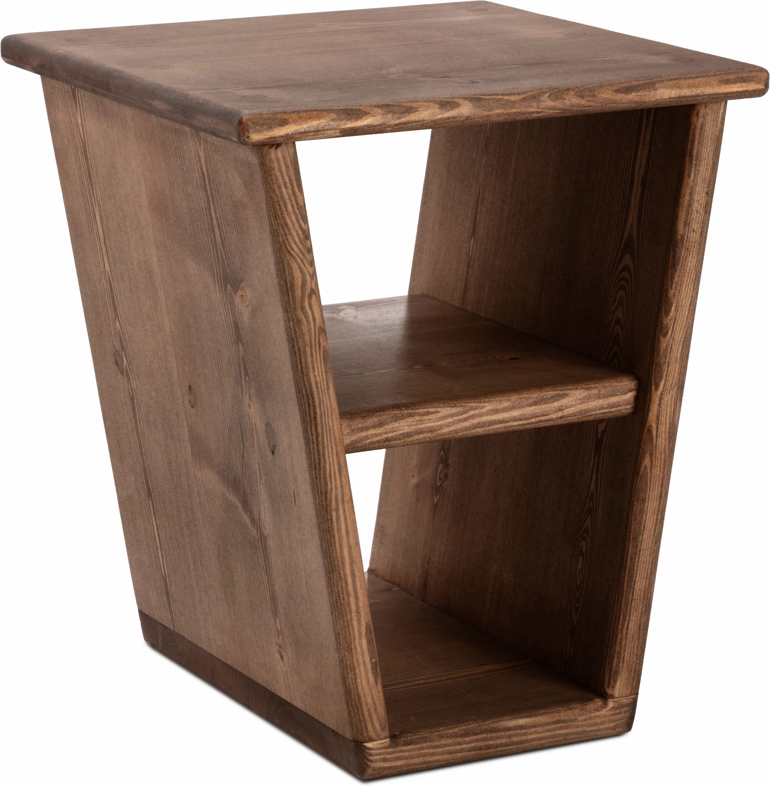 Lambton Angular Bedside Table - Outlet - Save 15% - Walnut  - Funky Chunky Furniture