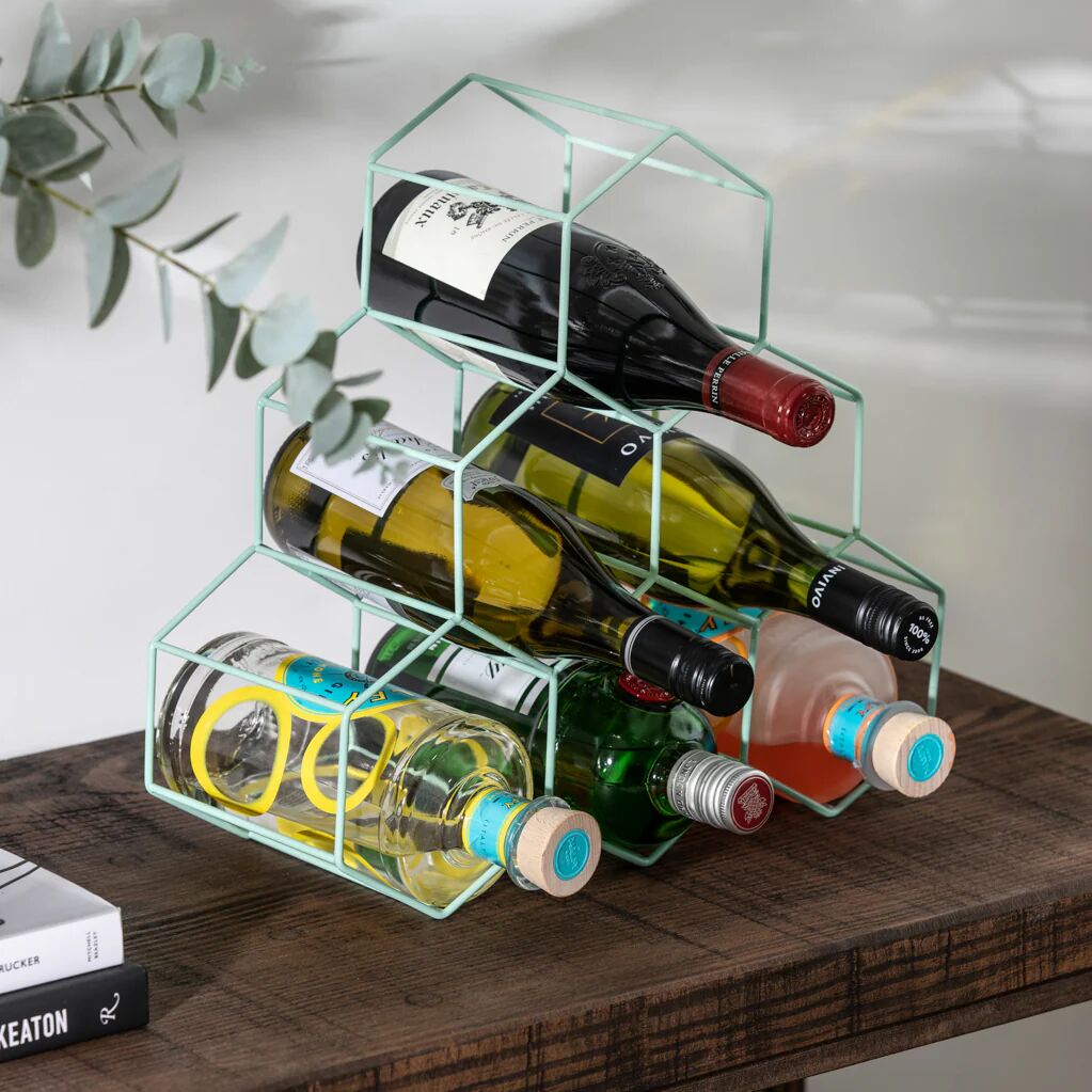 Green Metal Wine Rack   Funky Chunky Furniture  - Funky Chunky Furniture