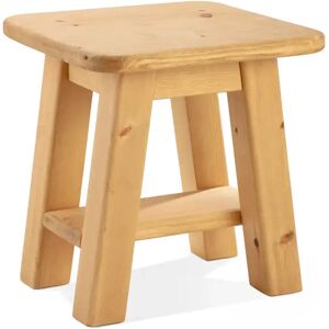 Lambton Bedside Table Stool With Shelf - Outlet - Save 15% - Rustic Pine  - Funky Chunky Furniture