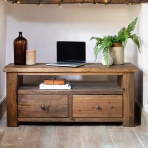 Coleridge 2 Drawer TV Stand - Teak - 120cm   Funky Chunky Furniture  - Funky Chunky Furniture