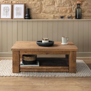 Coleridge Coffee Table with Shelf - Teak - 100cm   Funky Chunky Furniture  - Funky Chunky Furniture