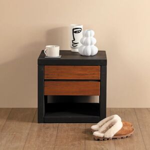 Kenton Black Bedside Table With Drawer  - Funky Chunky Furniture