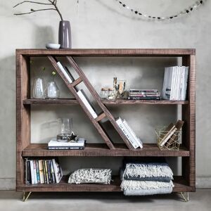 Ouseburn Bookcase - Smoke Pine Brass  - Funky Chunky Furniture