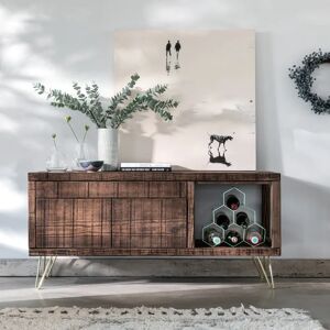 Ouseburn Sideboard - Teak - Raw Steel   Funky Chunky Furniture  - Funky Chunky Furniture