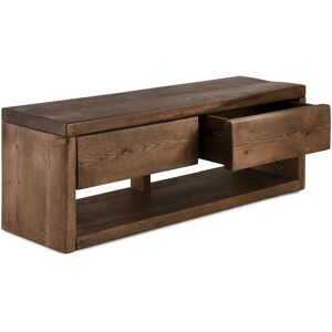 Pandon TV Stand 2 Drawers And Storage - Teak  - Funky Chunky Furniture