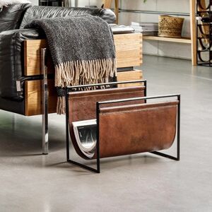 Leather And Metal Magazine Rack   Funky Chunky Furniture  - Funky Chunky Furniture