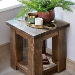 Coleridge Side Table With Shelf - Walnut   Funky Chunky Furniture  - Funky Chunky Furniture