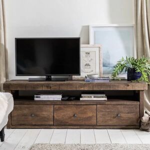 Derwent TV Stand - Medium Oak 180cm Metal  - Funky Chunky Furniture