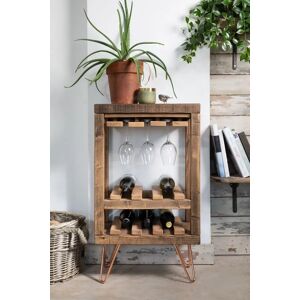 Ouseburn Wine Rack - Walnut - Raw Steel   Funky Chunky Furniture  - Funky Chunky Furniture