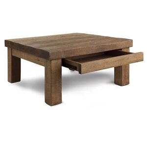Wansbeck Square Coffee Table - Large Medium Oak With Shelf  - Funky Chunky Furniture