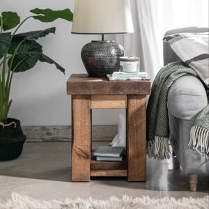 Wansbeck Square Side Table - Walnut - Without Shelf   Funky Chunky Furniture  - Funky Chunky Furniture