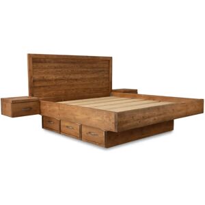 Amble Bed With Storage - Walnut Without Bedside Tables Double  - Funky Chunky Furniture