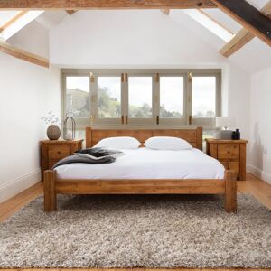 Coleridge Headboard Bed Frame - Double Medium Oak  - Funky Chunky Furniture