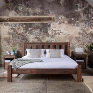 Derwent Bed Frame - Small Double Walnut  - Funky Chunky Furniture
