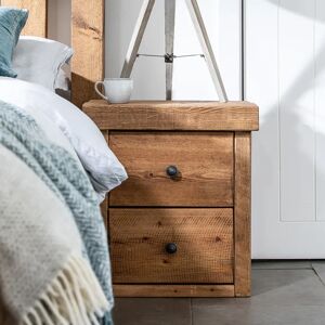 Derwent Bedside Table - Medium Oak - Metal   Funky Chunky Furniture  - Funky Chunky Furniture