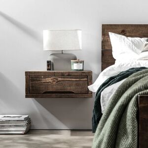 Wansbeck Floating Bedside Table - Rustic Pine   Funky Chunky Furniture  - Funky Chunky Furniture