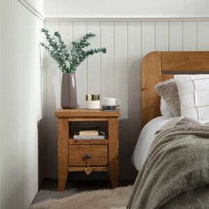 Whitburn Bedside Table - Smoke Pine  - Funky Chunky Furniture