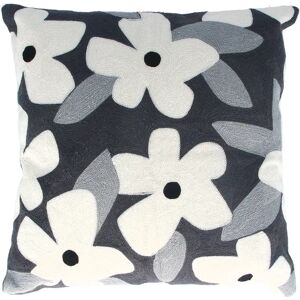 Grey Flowers Cushion - 45cm - Outlet - Save 20%  - Funky Chunky Furniture